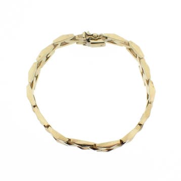 8 karaat Bismarck schakelarmband, Ophalen of Verzenden, Gebruikt, Geel, Goud