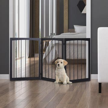 Pawhut Portable 3-Panel Folding Pet Safety Barrier for Doors, Verzenden, Nieuw