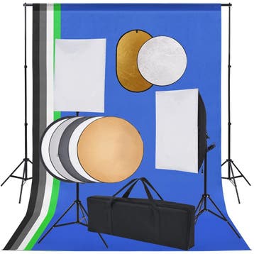 vidaXL Fotostudioset met softboxlampen, achtergrond en, Verzenden, Nieuw