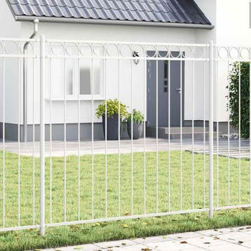 vidaXL Hecelement ASSEN 170 x 200 cm Staal Wit, Verzenden, Nieuw, IJzer