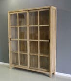 Boekenkast teakhout | schuifdeuren | 160cm | Indoteak, 200 cm of meer, 150 tot 200 cm, Teakhout, Nieuw