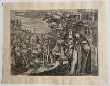 Jan Sadeler I (1550-1600), Marteen de Vos - Ciomus lEremita