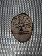 Stamboom op houten schijf laser gravure, Antiek en Kunst, Kunst | Etsen en Gravures, Verzenden