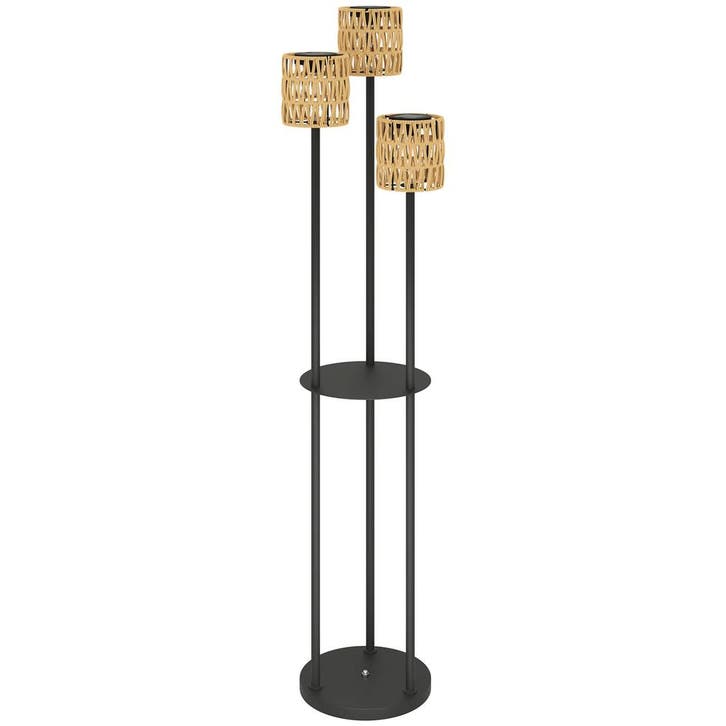 TRUUSK Solar Staande Lamp Rattan - Met Lichtsensor - Boho-St, Tuin en Terras, Tuinschermen, Nieuw, Verzenden