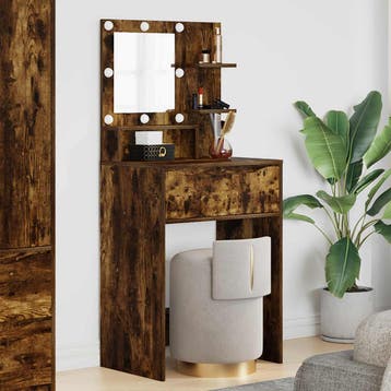 vidaXL Slaapkamer Kaptafels Gerookt eiken 80 x 39,6 x 135 cm, Verzenden, Nieuw