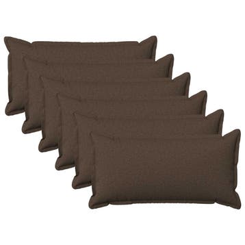 vidaXL Kussensloop 6 pcs HOUTEN Taupe 40 x 80 cm Faux Linnen, Huis en Inrichting, Verzenden, Nieuw