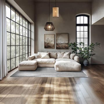 Kortpolig vloerkleed Soft Zone - 140 x 200 cm, grijs, Verzenden, Nieuw