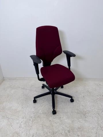 Giroflex 64-3578 bureaustoel bordeaux stof zwart frame, Vergader- of Presentatieruimte, Ophalen of Verzenden, Gebruikt, Stoel