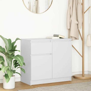 vidaXL Dressoir met lade 71x35x65 cm spaanplaat wit, Verzenden, Nieuw, Overige houtsoorten, Minder dan 50 cm