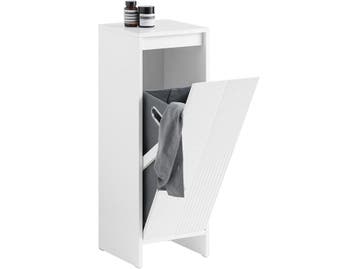 SoBuy BZR154-W - Badkameronderkast - Wasmand - Wit, Huis en Inrichting, Verzenden, Nieuw