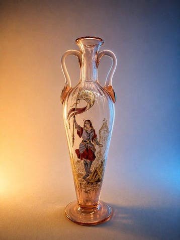 François-Théodore Legras - Vaas - Glas - Zeer zeldzame