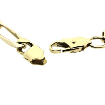 Gouden Figaroschakel herenarmband (Schakelarmband), Sieraden, Tassen en Uiterlijk, Armbanden, Ophalen of Verzenden, Gebruikt, Goud