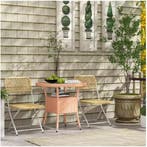 Ronde Tuintafel Ø80x75 cm Rattan Glas met Opbergplank, Caravans en Kamperen, Verzenden, Nieuw