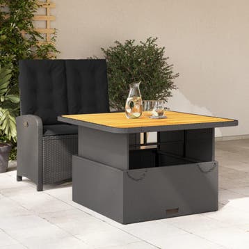 vidaXL 2-delige Tuinset met kussens poly rattan zwart, Verzenden, Nieuw, 2 zitplaatsen, Tuinset