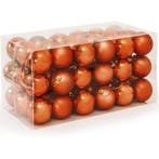 Kerstboomballen kunststof kleur koper set van 54 stuks, Verzenden, Nieuw