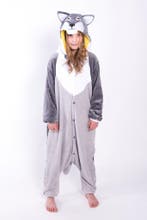 Onesie Grijze Wolf Pakje 110-116 Wolvenpak Kostuum Grijs Hus, Kinderen en Baby's, Carnavalskleding en Verkleedspullen, Ophalen of Verzenden