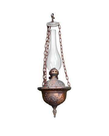 Olielamp - Messing, Glas, IJzer - Olielamp - godslamp