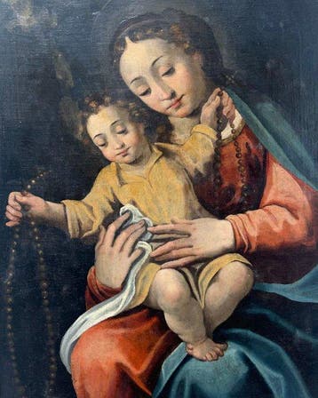 Guido Reni (1575-1642), ambito di - Maddonna con Bambino e
