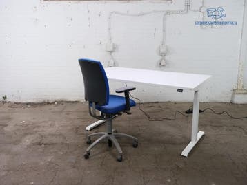 MARO elektrisch bureau wit 160x80 T-poot verstelbaar ZGAN, Zit-sta bureau, Gebruikt, Verzenden, Overige merken