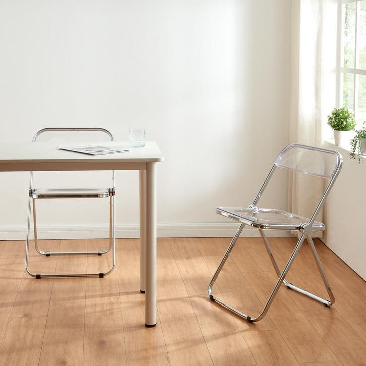 Klapstoel set van 2 Pornainen 74x46x47 cm transparant [en.ca, Huis en Inrichting, Stoelen, Verzenden