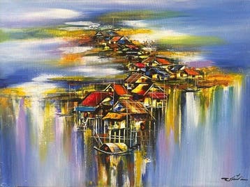 Hoàng Vn Hp (1983) - Village flottant au crépuscule 60