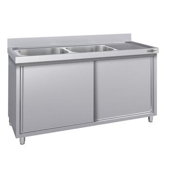 GGM Gastro | Spoelkast ECO - RVS - 1800x700mm - met 2 |, Verzenden, Nieuw in verpakking, RVS Meubilair