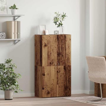 vidaXL Kantoorkast Oud hout 60 x 32 x 115 cm Bewerkt hout, Huis en Inrichting, Kasten | Roldeurkasten en Archiefkasten, Verzenden