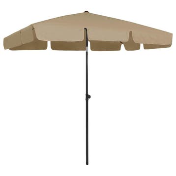 vidaXL Strandparasol 200x125 cm taupe, Verzenden, Nieuw, 2 tot 3 meter, Strandparasol