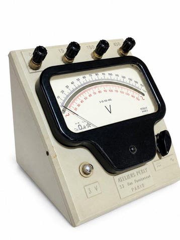 voltmètre magnétro-électrique ancien – Ateliers PEKLY -, Antiek en Kunst