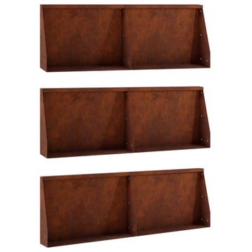 vidaXL Keerwand 6 st 60 x 12 x 40 cm weervast staal, Verzenden, Nieuw