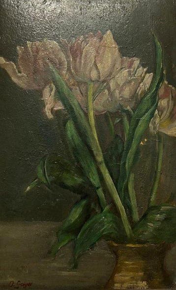 Otto Geiger (XX) - Stillleben mit Tulpen