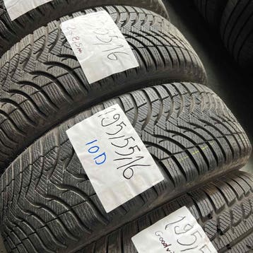 4 x Michelin Alpin 195-55-16 Winterbanden 8,5mm, Gebruikt, 16 inch, Band(en), Personenwagen