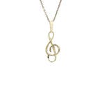 Gouden hanger muzieknoot 14 karaat, Verzenden, Zo goed als nieuw, Goud