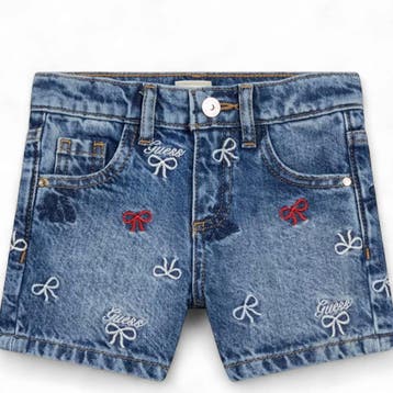 Guess Meisjes en baby korte Broek Denim Stikjes - 104 (3-4, Ophalen of Verzenden, Nieuw