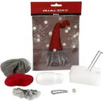 Diykit pakket hobbyset mini kerstgnoom rode muts baard 13 cm, Ophalen of Verzenden, Nieuw