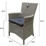 Capri dining tuinstoel grijs wicker set van 4, Tuin en Terras, Ophalen of Verzenden, Nieuw, Wicker