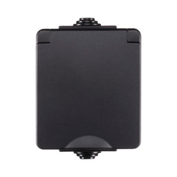 Opbouw Wandcontactdoos | IP55 - Zwart, Ophalen of Verzenden, Nieuw, Schakelaar