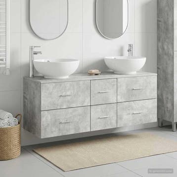 vidaXL Badkamermeubelset 3 st Betongrijs 49,5 x 44,5 x 65 cm, Verzenden, Nieuw