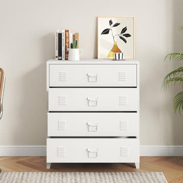 Ladekast Hämeenlinna commode met lades 92x80x40 cm wit [en.c, Verzenden, Nieuw