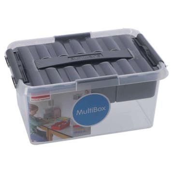Opbergbox met Inzet 6L - Transparant/Grijs, Nieuw