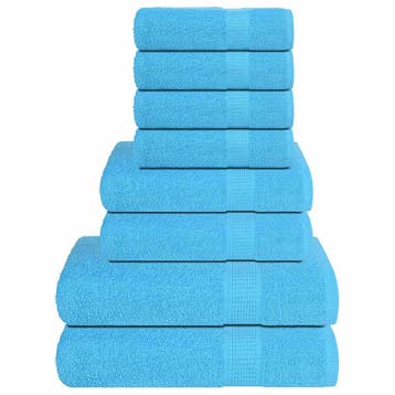 vidaXL 8-delige Handdoekenset FROGN 360 g/m² turquoise, Verzenden, Nieuw