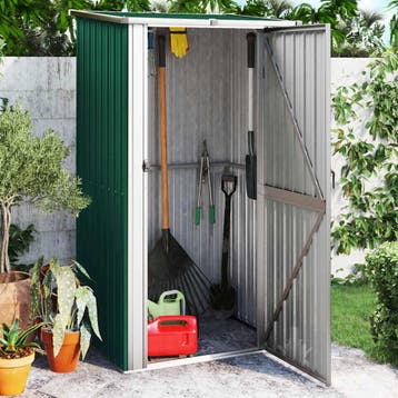 vidaXL Tuinhuis Groen 118,5x97x209,5 cm Gegalvaniseerd Staal, Tuin en Terras, Tuinhuizen, Verzenden, Nieuw
