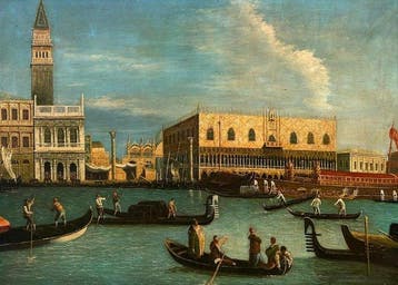 Italiaanse school (XX) - Veduta del Palazzo Ducale, Venezia