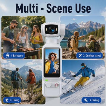 Ourlife 4K Action Camera met 180° Roteerbare Lens & 1.97" Sc, Verzenden, Nieuw
