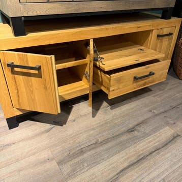 TV-Meubel Hevano - 160cm - Pronto Wonen, 150 tot 200 cm, Eikenhout, Nieuw, Ophalen of Verzenden