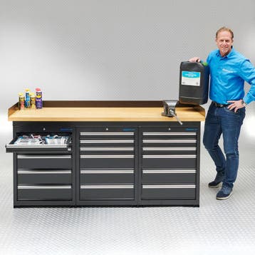 Datona Werkbank PRO - eiken werkblad - 18 lades - 200 cm -, Ophalen of Verzenden, Nieuw