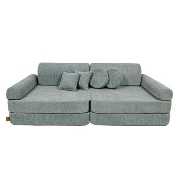 Modulaire Speelbank Kinderkamer – Bouclé Fresh Mint – Nieuw, Huis en Inrichting, Banken | Bankstellen, Eenpersoons, Verzenden