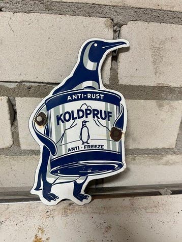 Vintage Koldpruf Anti-Freeze reclamebord – penguin