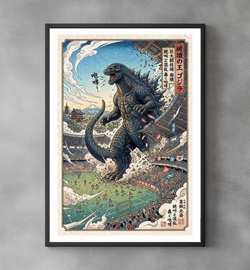Sato Hageshi - Game Interrupted - Godzilla - Signed and