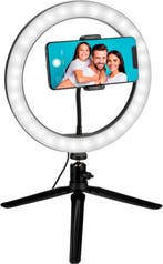 2dekans | Grundig Ringlamp met Statief - Ringlamp 25cm -, Ophalen of Verzenden, Zo goed als nieuw, Zwart